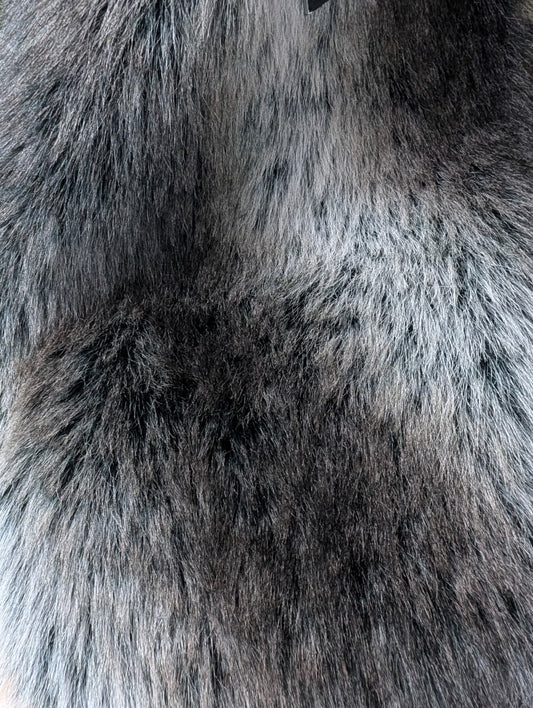 Pelliccia ecologica pelo grigio lungo - HUSKY