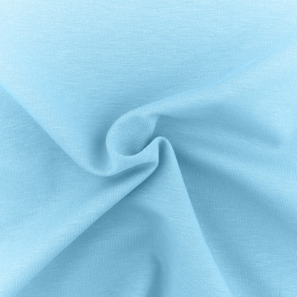 Tessuto Jersey Elastico di Cotone al Metro Colore Celeste 211 Arricciato - Bilbao - La Boutique del Tessuto