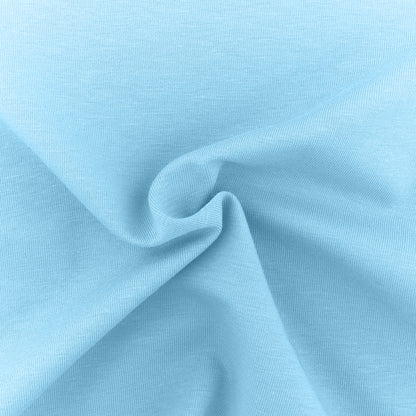 Tessuto Jersey Elastico di Cotone al Metro Colore Celeste 211 Arricciato - Bilbao - La Boutique del Tessuto