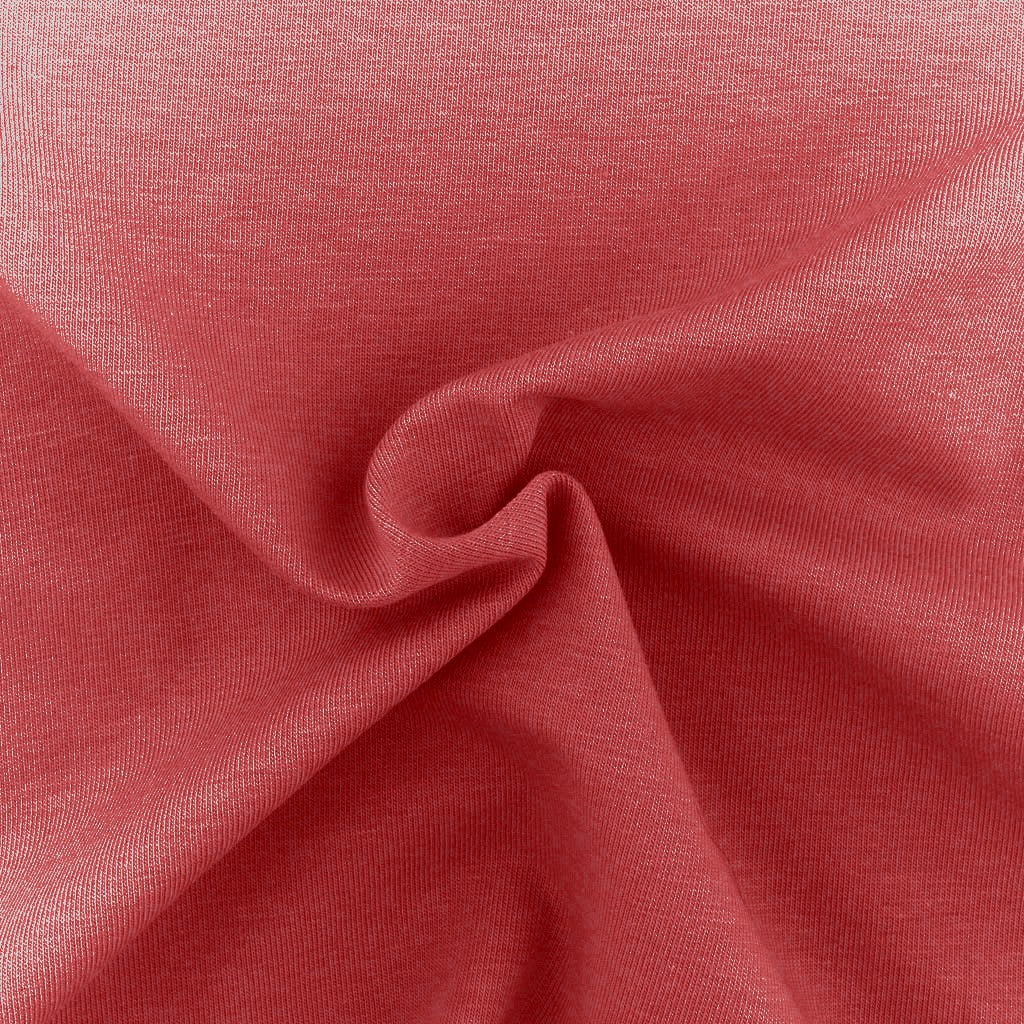 Tessuto Jersey Elastico di Cotone al Metro Colore Fragola 854 Arricciato - Bilbao - La Boutique del Tessuto
