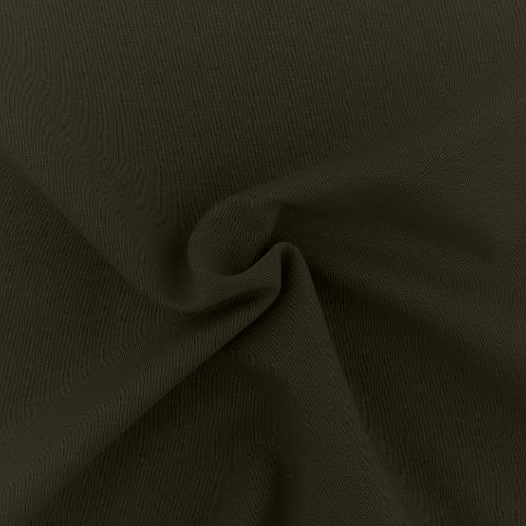 Tessuto Jersey Elastico di Cotone al Metro Colore Verde Militare II 417 Arricciato - Bilbao - La Boutique del Tessuto