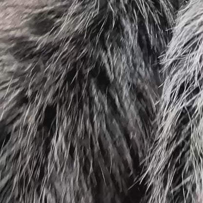 Pelliccia ecologica pelo grigio lungo - HUSKY